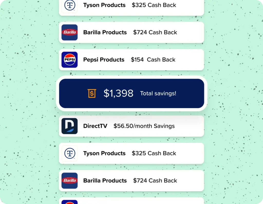 Cash Backs & Total Savings Chart